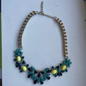 Elegant Gold and Teal Statement Necklace